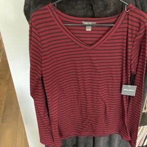 Long sleeve XL Eddie Bauer black and red long sleeve t-shirt. Brand New!